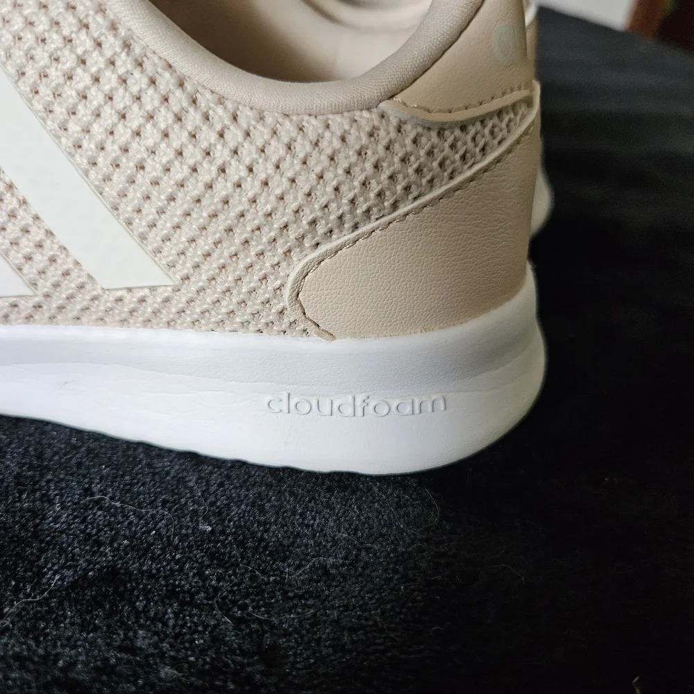 Adidas Cream Sneakers Knit Upper Minimalist Design